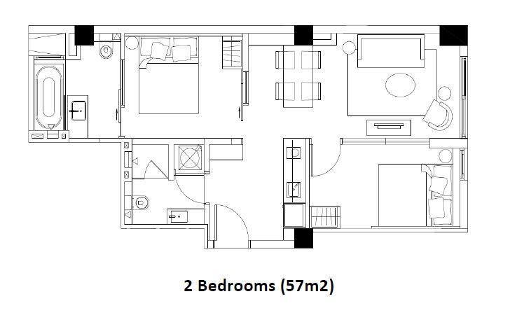 Serviced Apartment - 2 Bedrooms